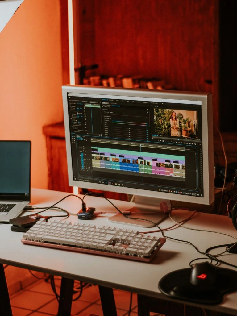 A vendor editor on a 1:1 video call with an engaged couple.